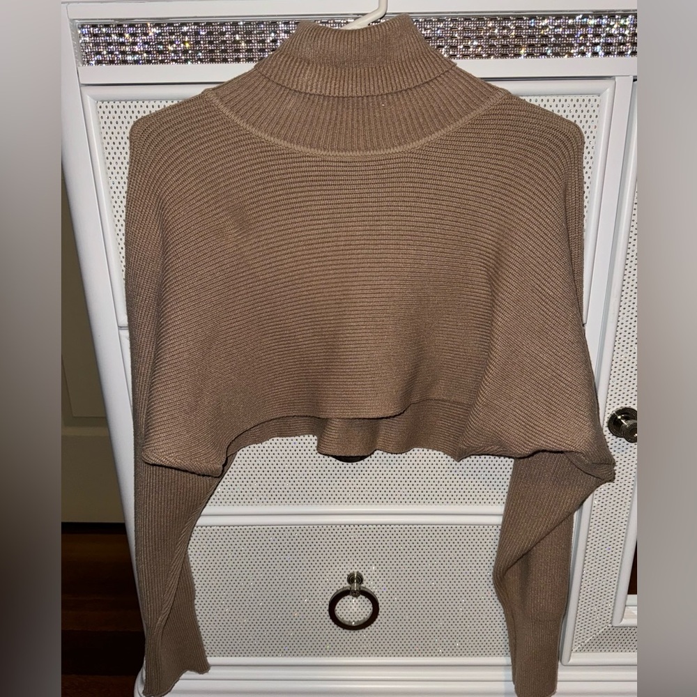 Cropped Tan Colored Women's Sweater